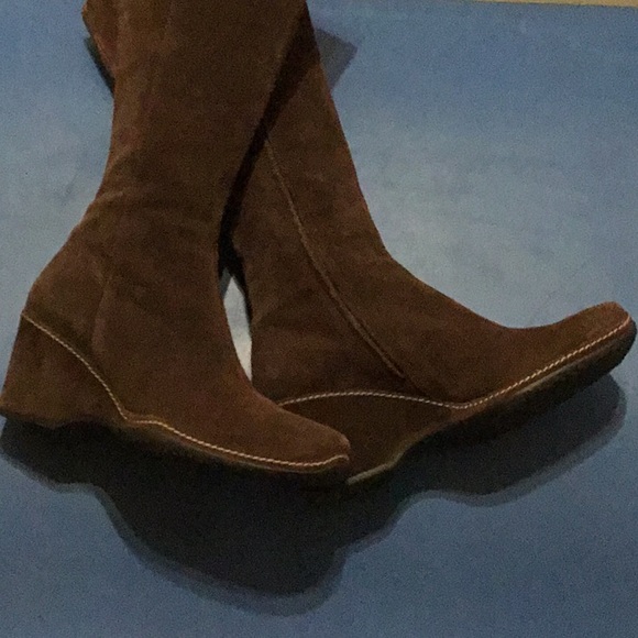 Rockport Leather, Suede Tall Boots, Brown, Waterproof - Picture 4 of 12